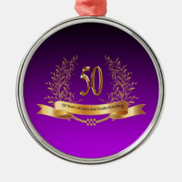 Ornamento De Metal Feliz 50º presente de aniversário de casamento