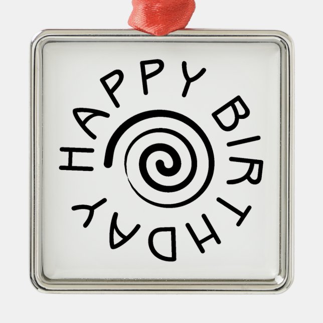 Ornamento De Metal Feliz aniversário (Frente)