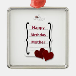 Ornamento De Metal Feliz Aniversário, Mãe, Amo Cartões e Presentes