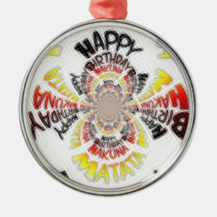 Ornamento De Metal Feliz Aniversário Tenha Um Bom Dia