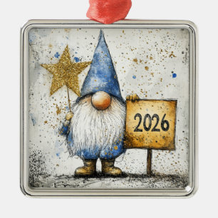 Ornamento De Metal feliz ano novo 2026