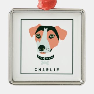 Ornamento De Metal Feliz Beagle Personalizado