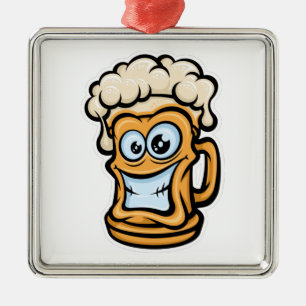Ornamento De Metal Feliz Cama De Cerveja, Ilustração Engraçada