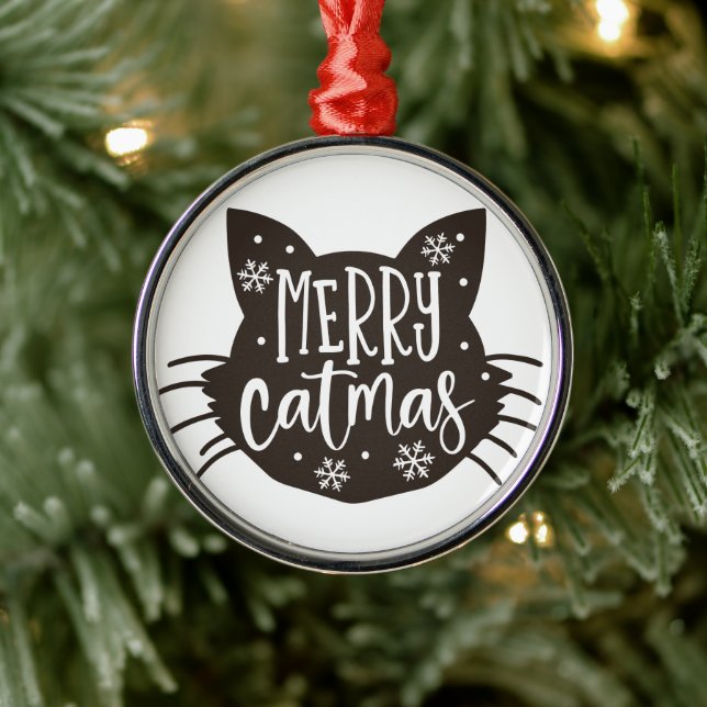 Ornamento De Metal Feliz Catmas (Árvore)