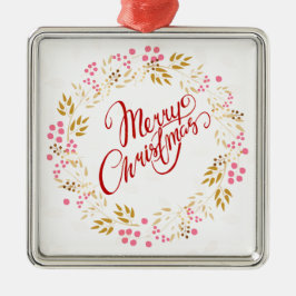 Ornamento De Metal Feliz Cristmas Wreath