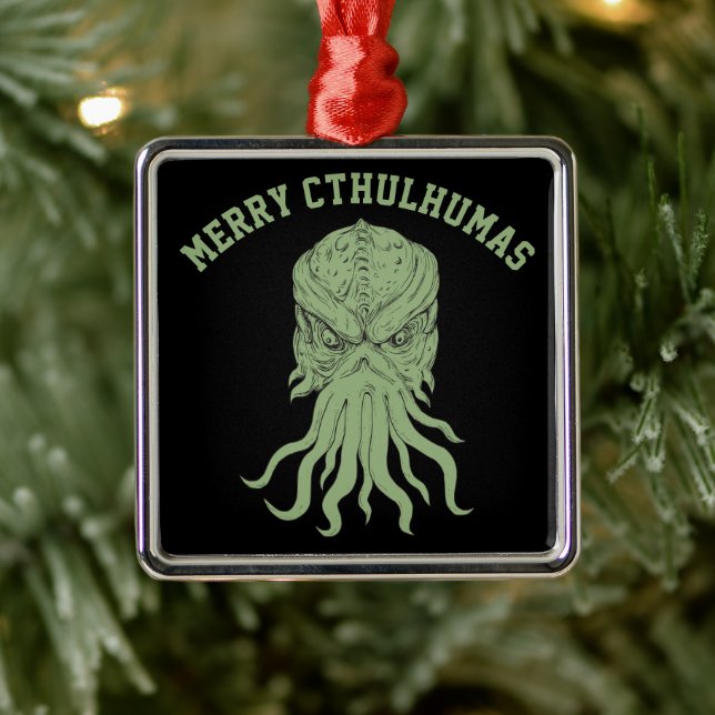 Ornamento De Metal Feliz Cthulhumas Lovecraft Cthulhu (Árvore)
