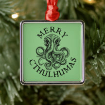 Feliz Cthulhumas Lovecraft Cthulhu Metal Ornament