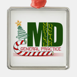 ORNAMENTO DE METAL FELIZ DE NATAL DO MÉDICO MÉDICO DE PRÁTICA GERAL M