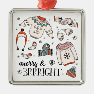 Ornamento De Metal Feliz e Brright de inverno