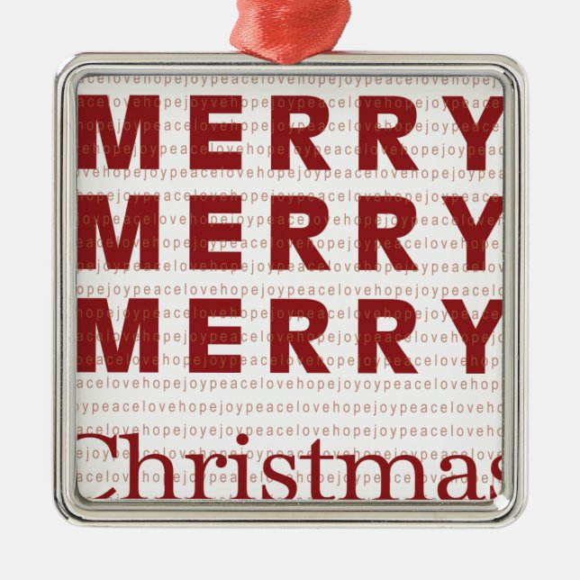 Ornamento De Metal Feliz, Feliz, Feliz Natal (Frente)