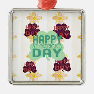 Ornamento De Metal Feliz Impressão de Arte Adorável do Dia de São Pat