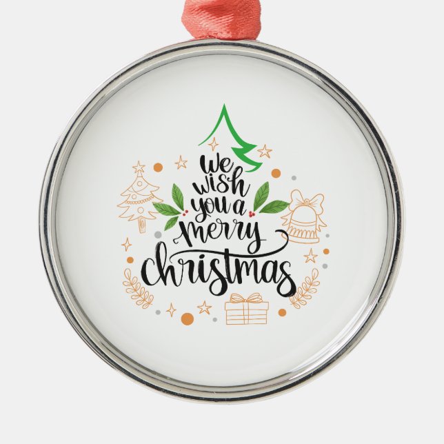 Ornamento De Metal feliz natal (Frente)