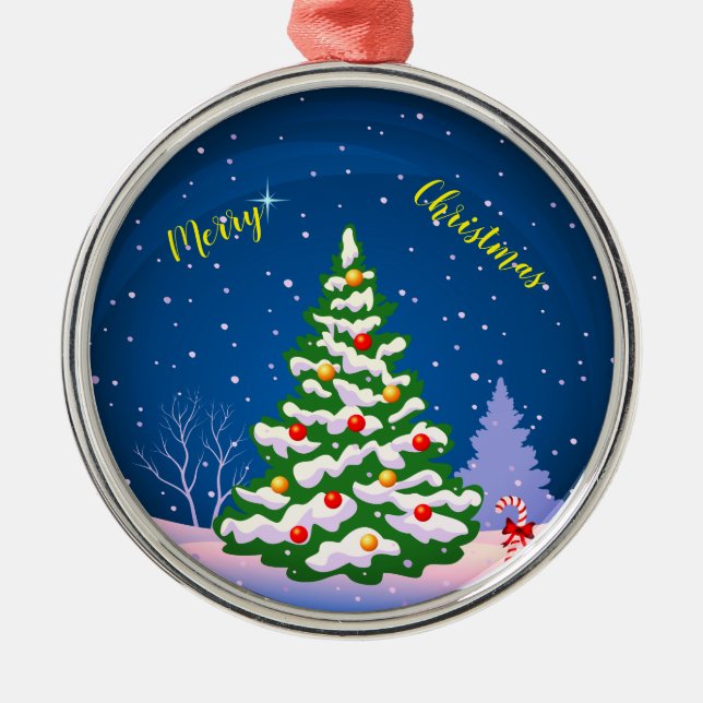 Ornamento De Metal Feliz Natal (Frente)