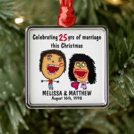 Ornamento De Metal Feliz Natal Cartoon Casamento