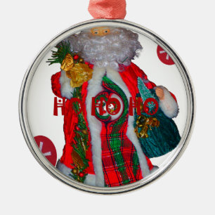 Ornamento De Metal Feliz Natal Colorful Santa Claus Art Impressão