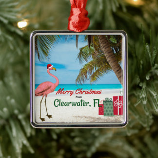 Ornamento De Metal Feliz Natal da Clearwater, FL