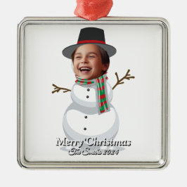 Ornamento De Metal Feliz Natal da família moderna