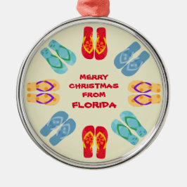 Ornamento De Metal Feliz Natal Da Florida Ou Do Seu Estado