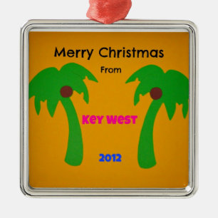 Ornamento De Metal Feliz Natal de Key West 2012