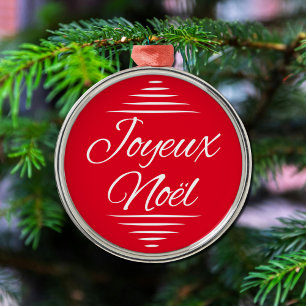 Ornamento De Metal Feliz Natal - Desejos de Natal franceses