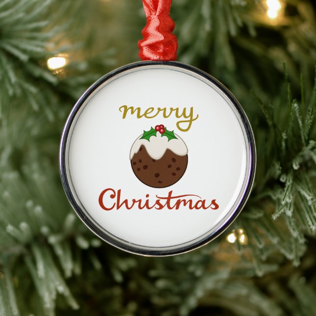 Ornamento De Metal Feliz Natal+Design Pudim (Árvore)