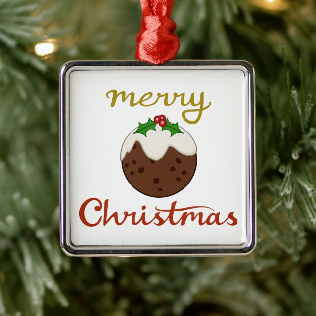 Ornamento De Metal Feliz Natal+Design Pudim (Árvore)
