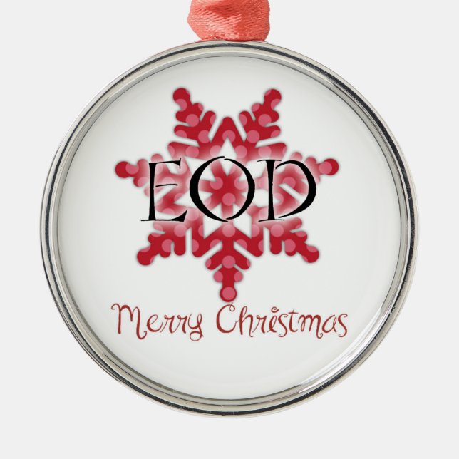 Ornamento De Metal Feliz Natal do EOD (Frente)