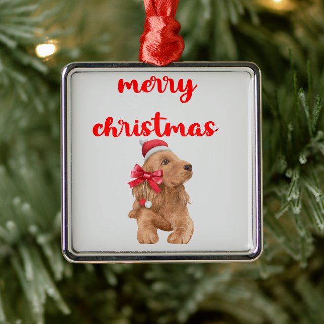 Ornamento De Metal Feliz Natal Doggy (Árvore)
