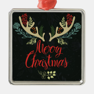 Ornamento De Metal Feliz Natal dos Antlers do Natal