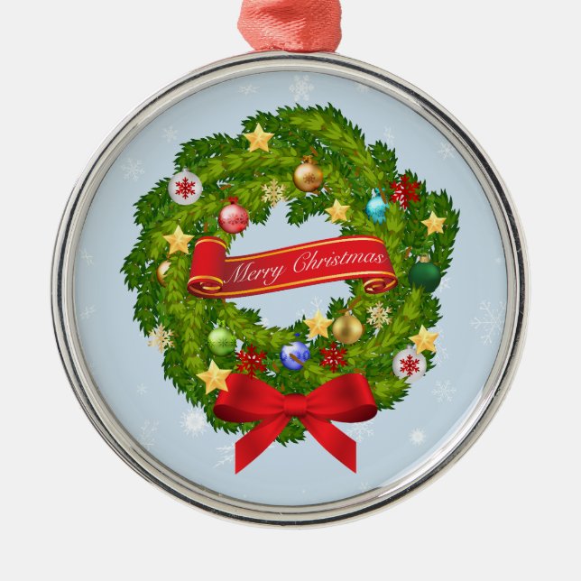 Ornamento De Metal Feliz Natal e Feliz ano novo! (Frente)