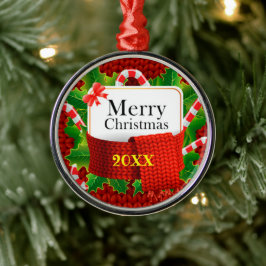 Ornamento De Metal Feliz Natal Família e Primeiro