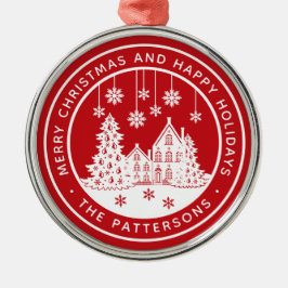Ornamento De Metal Feliz Natal Férias Felizes Inverno Personalizado