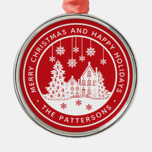 Ornamento De Metal Feliz Natal Férias Felizes Inverno Personalizado