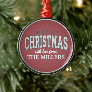 Ornamento De Metal Feliz Natal Festa Familiar Personalizada 2025