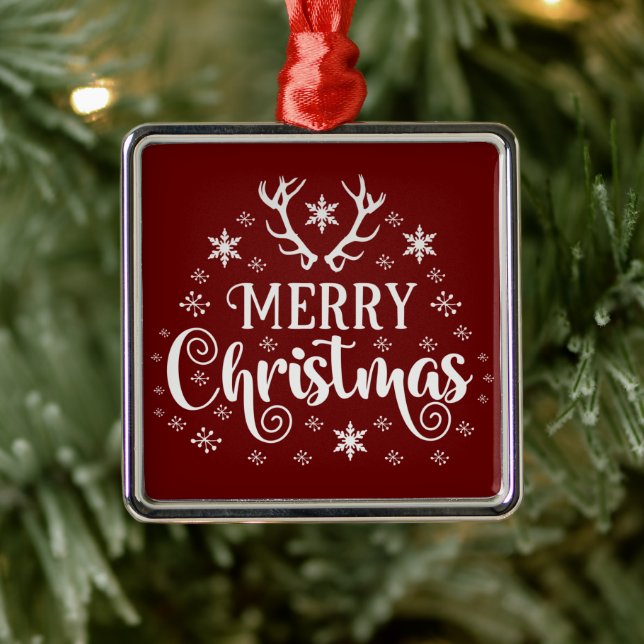 Ornamento De Metal Feliz Natal Flocos de Neve, Feliz ano novo (Árvore)