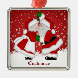 Ornamento De Metal Feliz Natal MistletoPapais noeis