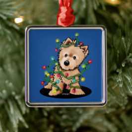 Ornamento De Metal Feliz Natal Norwich Terrier