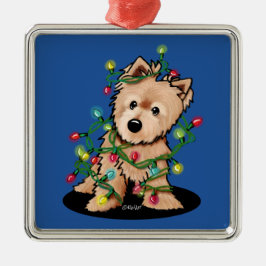 Ornamento De Metal Feliz Natal Norwich Terrier
