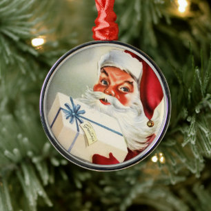 Ornamento De Metal Feliz Natal para todos os Papais noeis Vintage