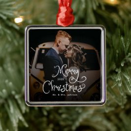 Ornamento De Metal Feliz Natal Roteiro Caprichoso  Foto Personalizada