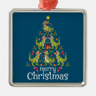 Ornamento De Metal Feliz Natal T Rex Boys Crianças Árvore de Natal Re