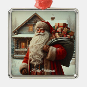 Ornamento De Metal Feliz Papais noeis de Natal