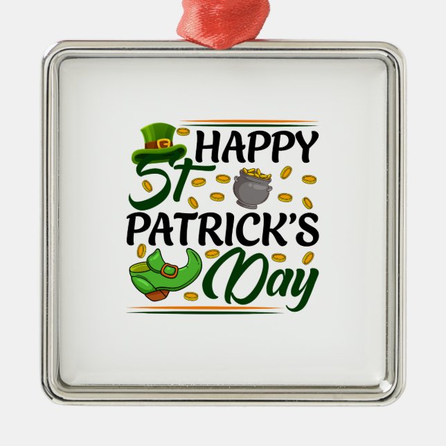 Ornamento De Metal Feliz Rua Patrick S Day (Frente)