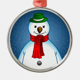 Ornamento De Metal Feliz Snowman