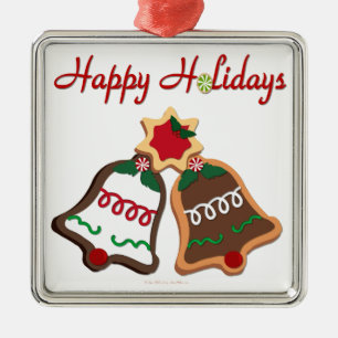 Ornamento De Metal Felizes Festas Biscoitos de Natal Bells