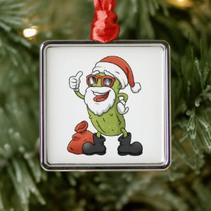 Ornamento De Metal Feriado de Natal do Pickle Papai Noel