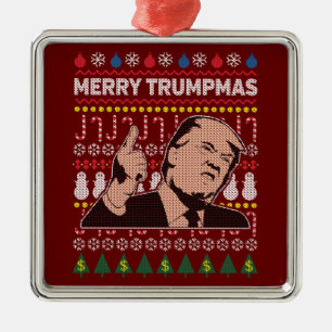 Ornamento De Metal Feriado de Trumpmas da Feliz Donald Trump