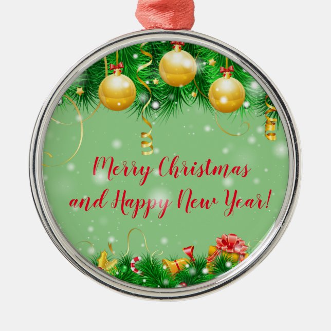 Ornamento De Metal Feriados (Frente)