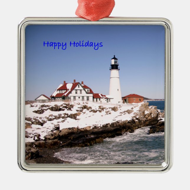 Ornamento De Metal Feriados felizes (Frente)