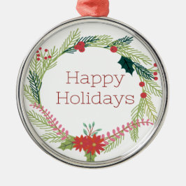 Ornamento De Metal Férias Felizes das Mortes de Natal